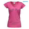 Better Bodies V-neck slub tee,  женская футболка розовая