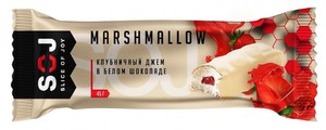 SOJ MARSHMALLOW батончик с клубничной начинкой в белом шоколаде 30g