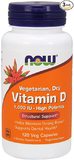 NOW Vitamin D-3 High Potency 1000 IU 120 Veg caps