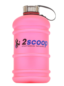2scoop Бутыль 2.2 L прорезиненный металлическая крышка (Розовый)